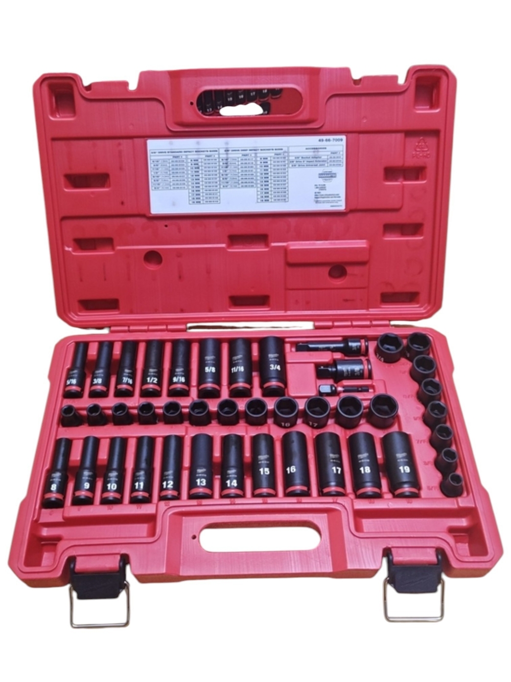 Milwaukee SHOCKWAVE 3/8 Drive Impact Socket Set 43 Piece Metric & SAE 49-66-7009
